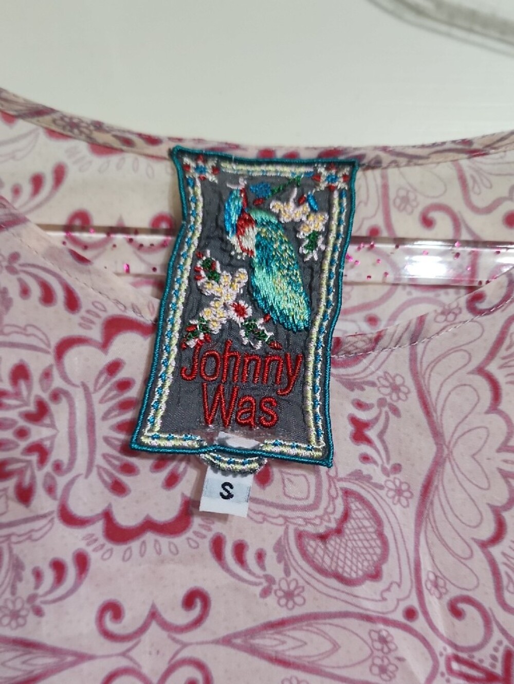 Johnny Was Pink Paisley-Print Tunic Top - Picture 2 of 4